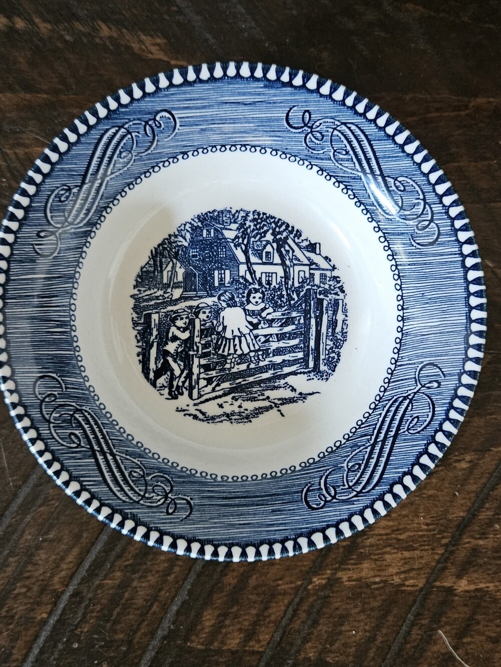 Vintage Royal China Currier And Ives Berry Bowl
